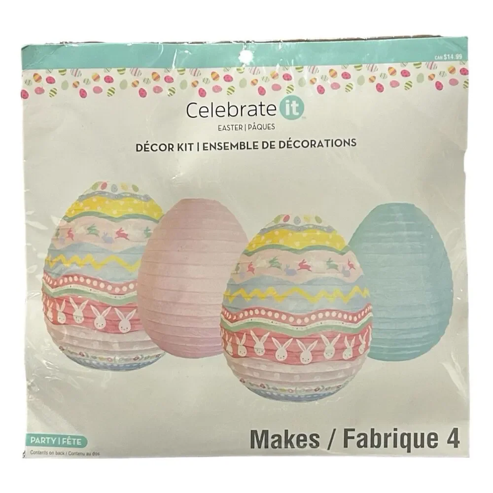 Celebrate It Pastel Easter Egg Hanging Paper Lanterns - 4 Pc.